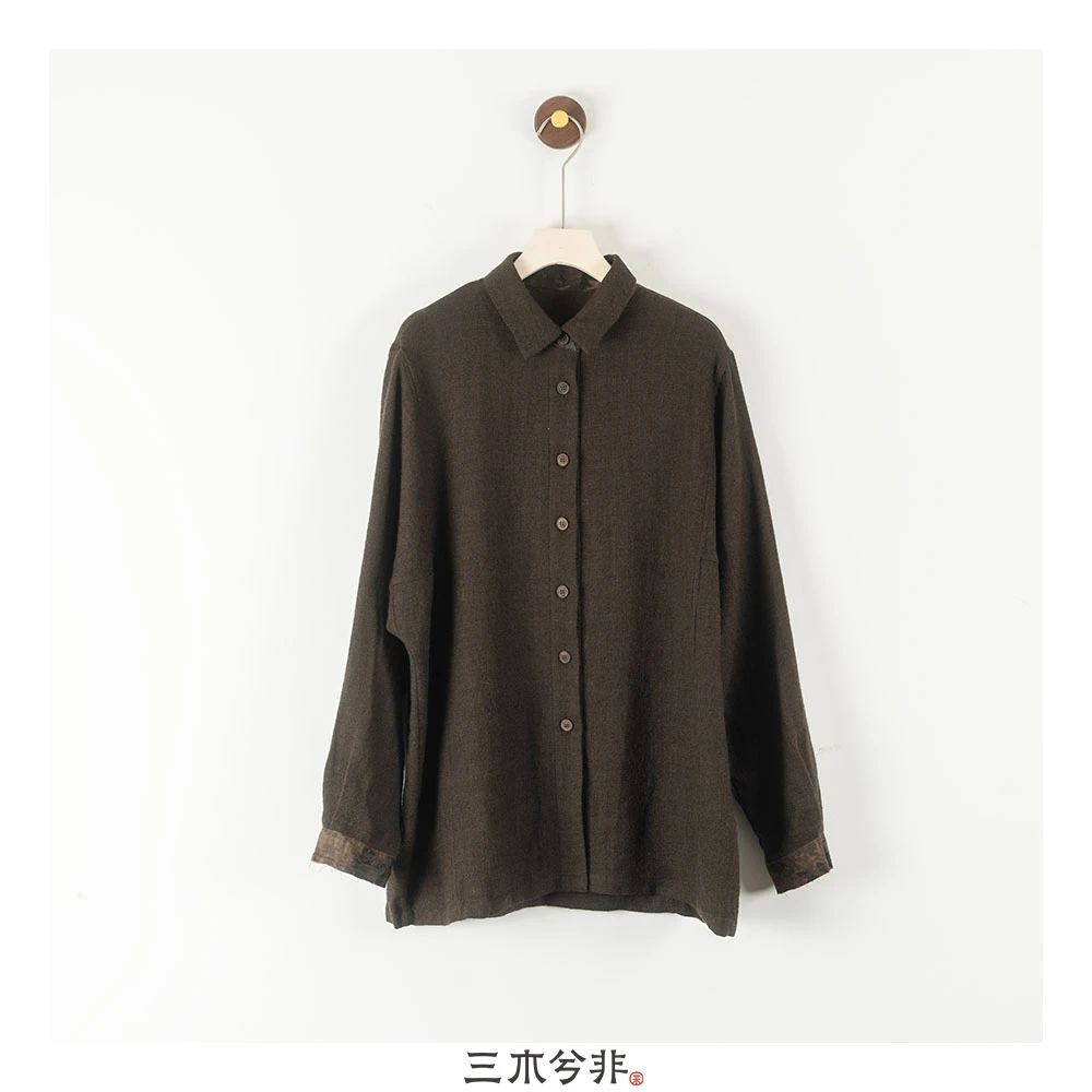 三木兮非 柔软羊毛衬衫 25FS0468 文艺复古百搭时尚休闲