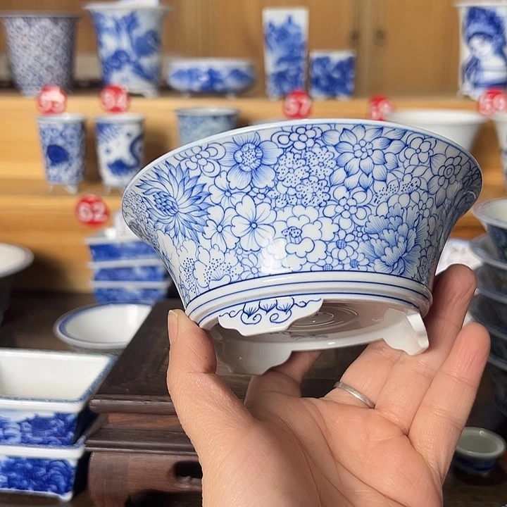 墨奈手绘陶瓷花盆