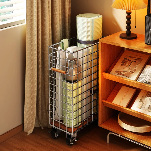 环图中古风瑜珈垫收纳筐运动健身器材家用置物架夹缝可移动神器