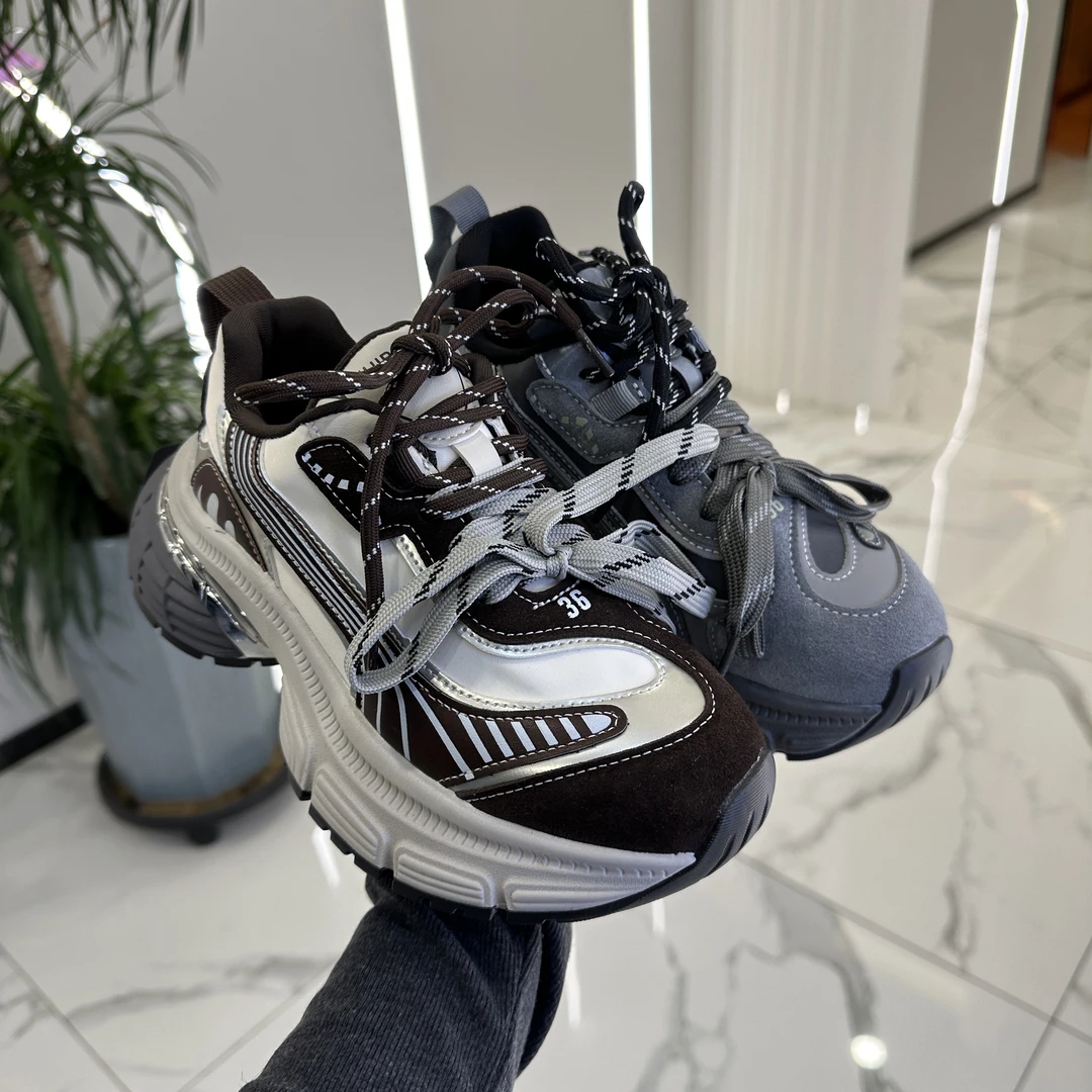 898-71系带厚底松糕老爹鞋运动鞋休闲鞋显脚小板鞋美拉德女鞋