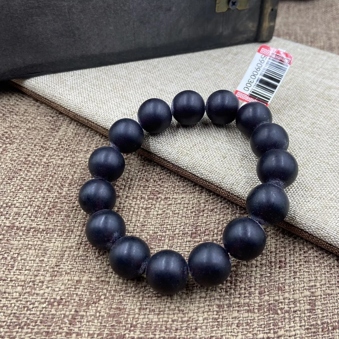 非金属珐琅手链 4374  精品复古风黑色圆珠手链