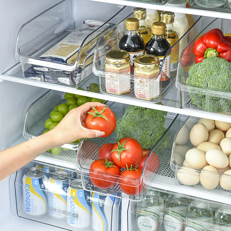 透明食品级敞口式收纳盒抽屉式长方形厨房冷冻冷藏家用冰箱收纳