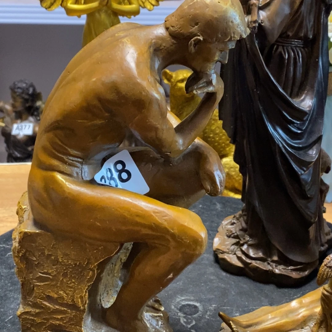 a***u黄铜材质，思想者摆件