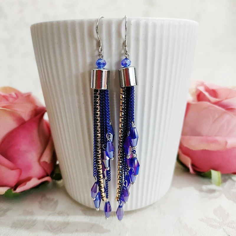 铜合金耳饰 民族风纯手工气质复古流苏耳环2187