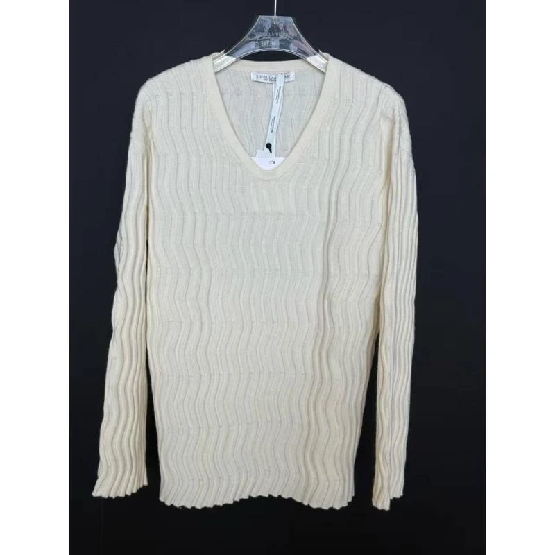 Singularity Me 8AB 0461 羊毛波浪纹设计宽松慵懒套头针织衫毛衣