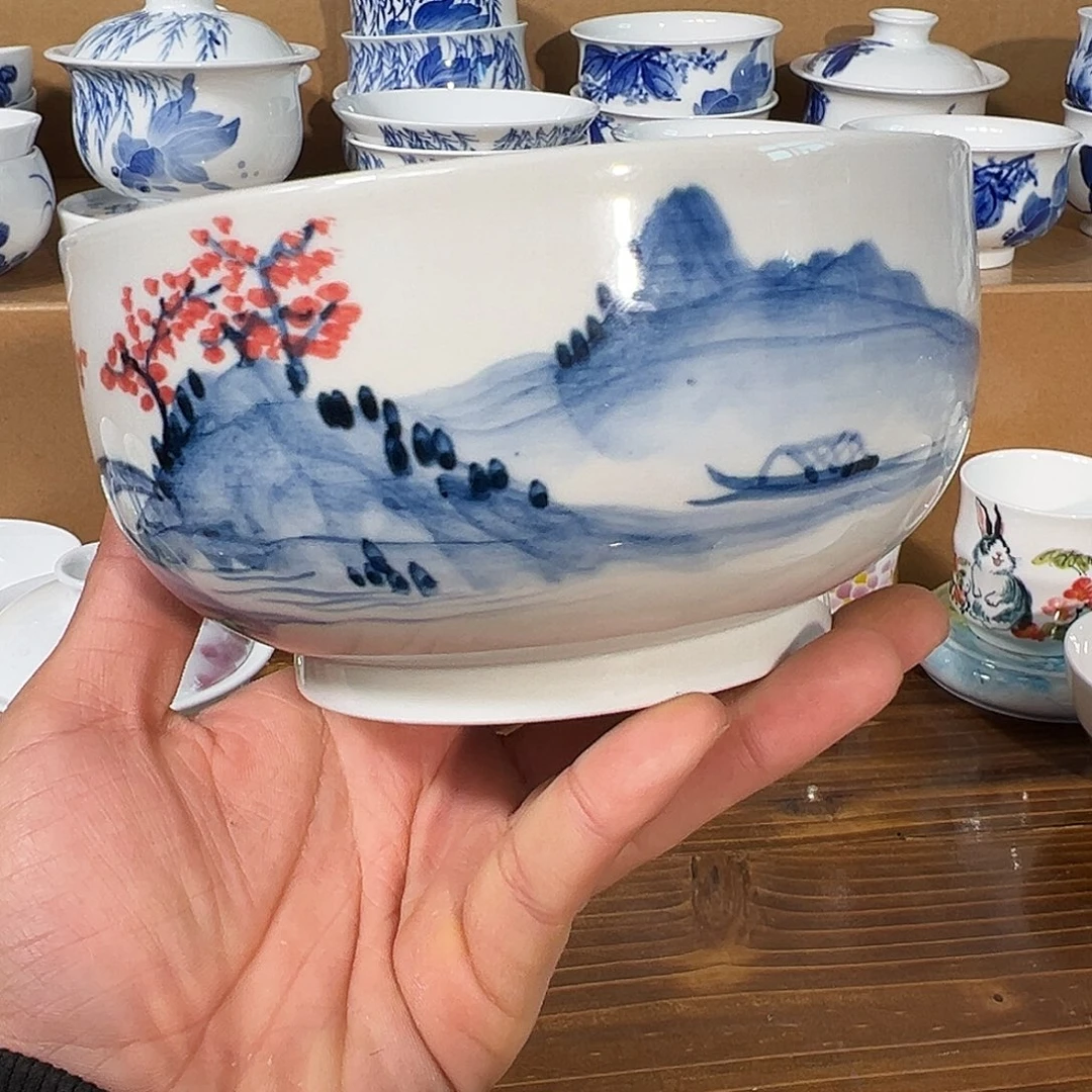 陶瓷景德镇手工手绘陶瓷6.5寸手工碗