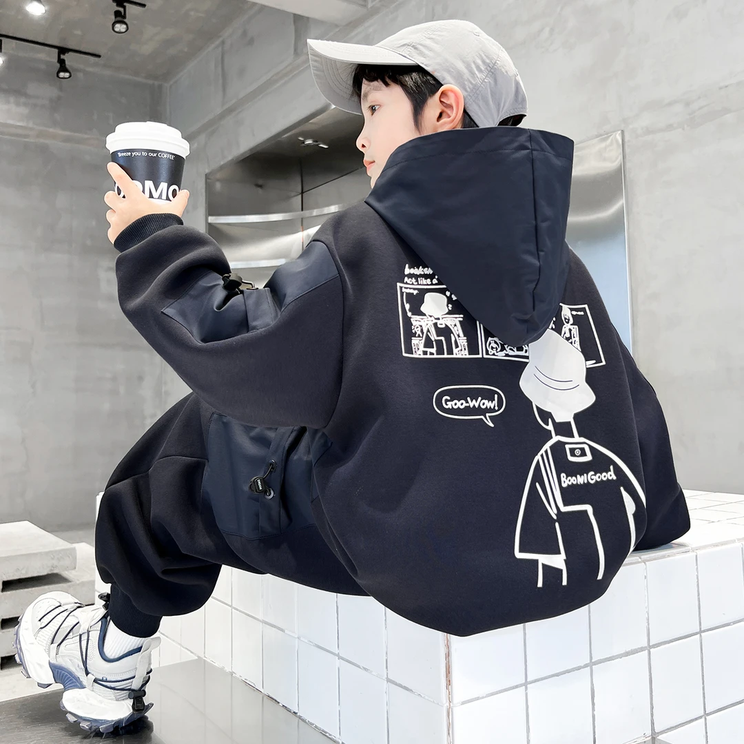 男童秋装套装2025新款秋季中大儿童男孩卫衣运动衣服春秋款时髦潮