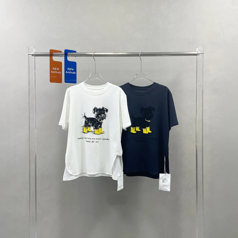 欧货2025春夏款立体植绒钉珠狗休闲短袖T恤女减龄洋气上衣Z35938