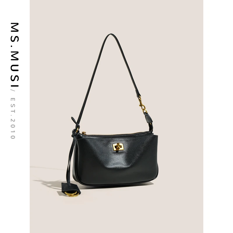 ms.musi2024款新款头层牛皮高级感真皮包包女斜跨腋下小包#20037