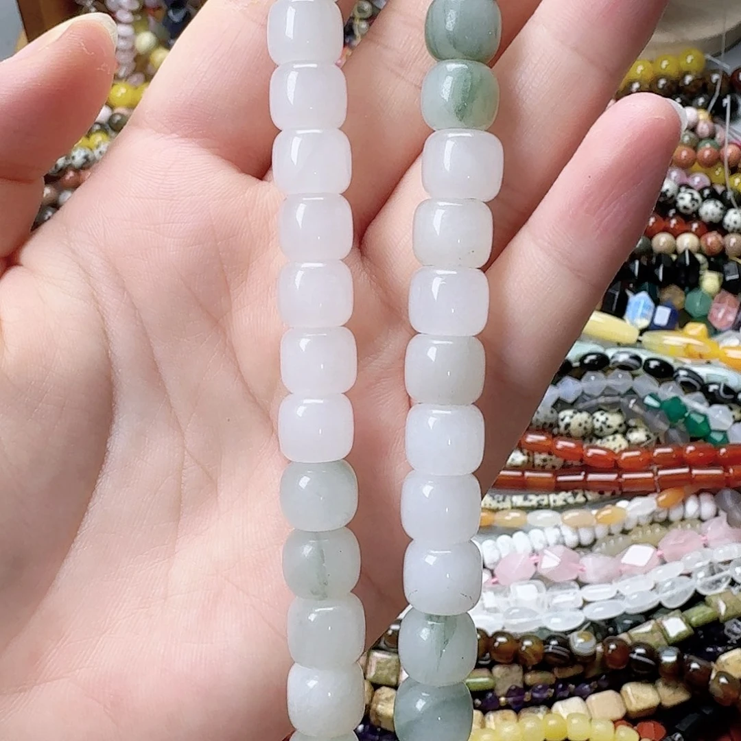 未镶嵌玛瑙/玉髓珠宝半成品卡10天山翠老型珠一条