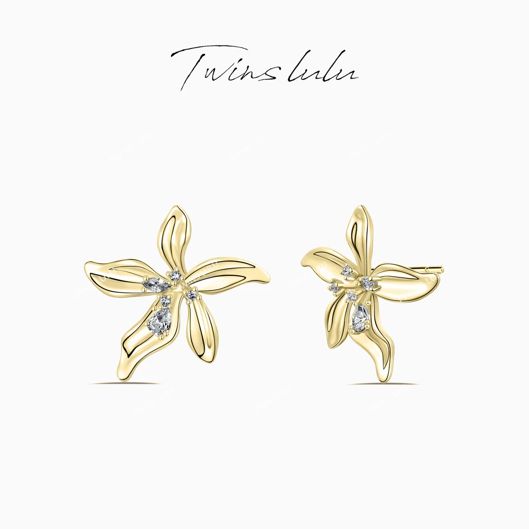 TWINS LULU 流光风  秋上新【官方正品】气质复古花朵耳环TSL2109