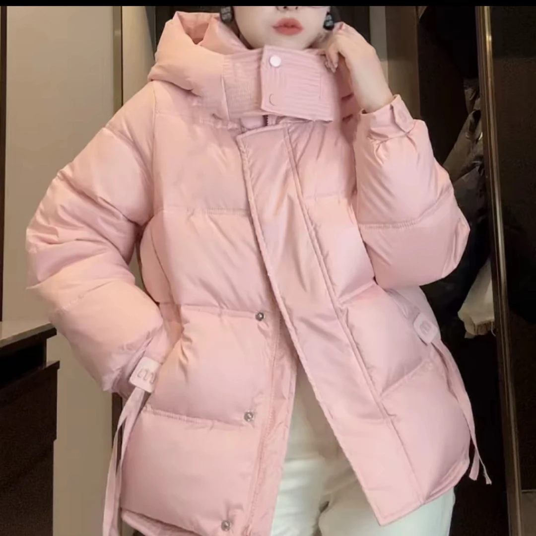 24.高品质设计感带帽棉服6601款衣长约69