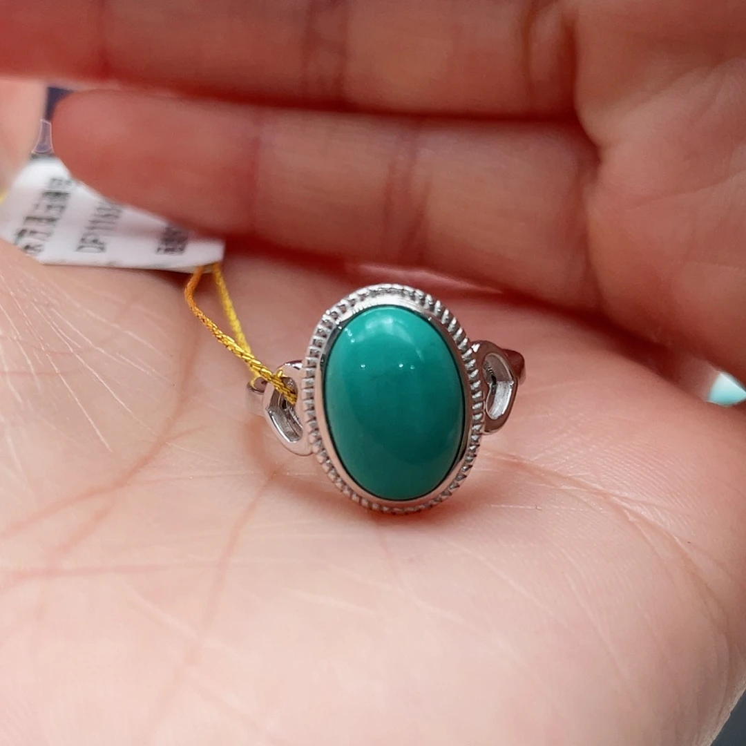 绿松石戒指银S925镶嵌