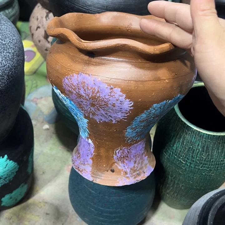 紫色烟花火锅高19口17带孔