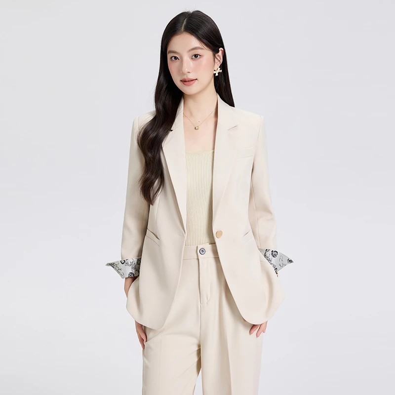 女神范休闲长袖西装女士休闲气质西装套装时尚职业工作服1877