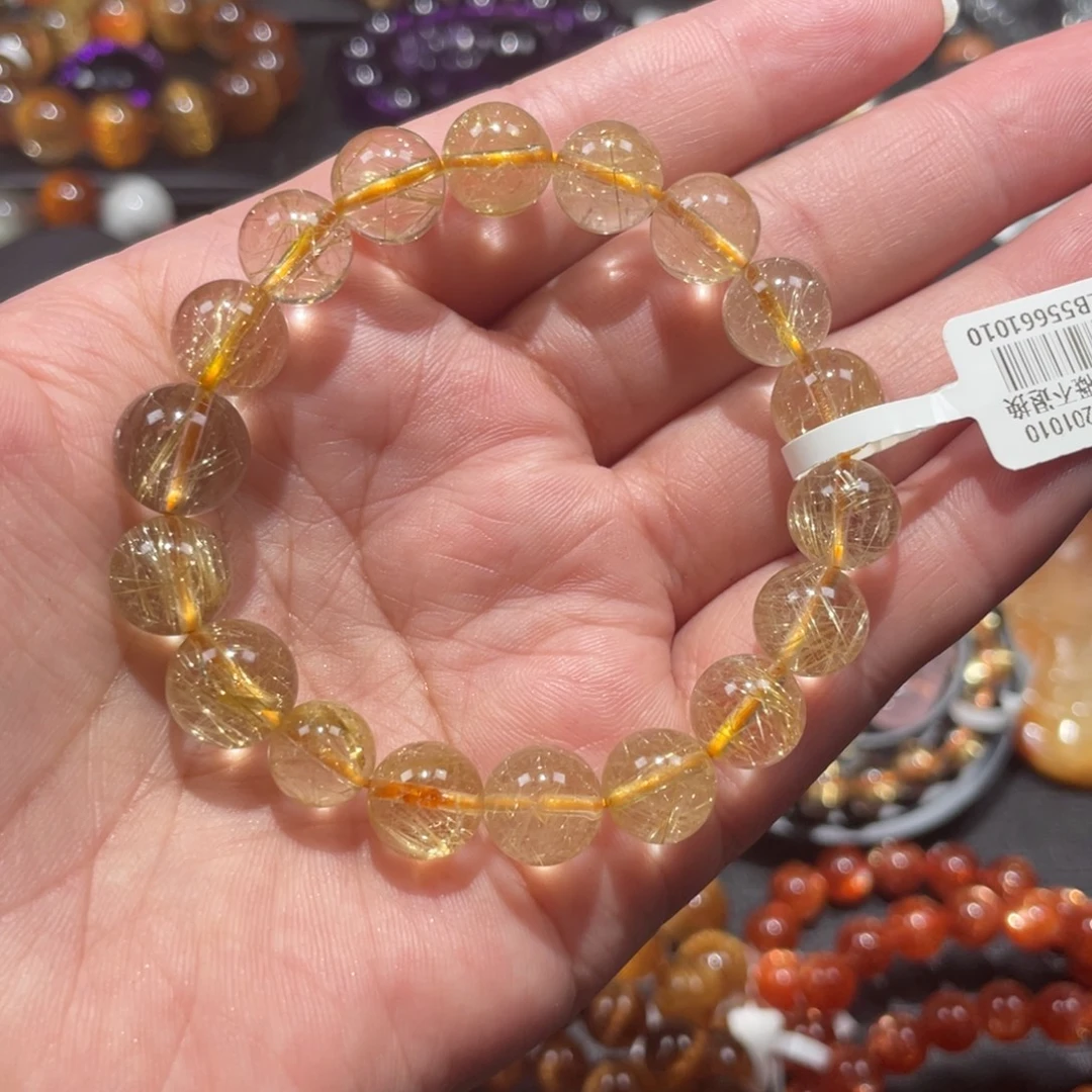 手链水晶未镶嵌金发晶9-11mm左右