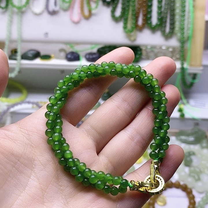 合金手链和田玉小麻花