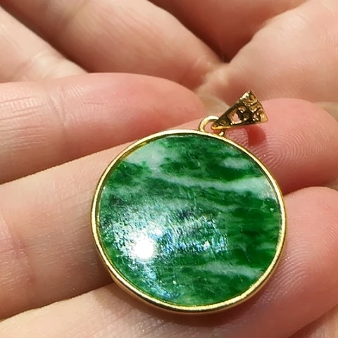 翡翠银S925镶嵌吊坠(不含链)