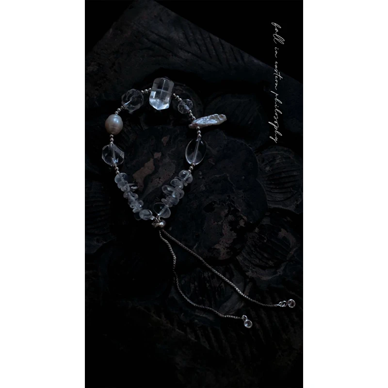 泊风ozen【轻风细雨】设计师原创冬季耳套手工耳钉串珠勾花耳饰耳环