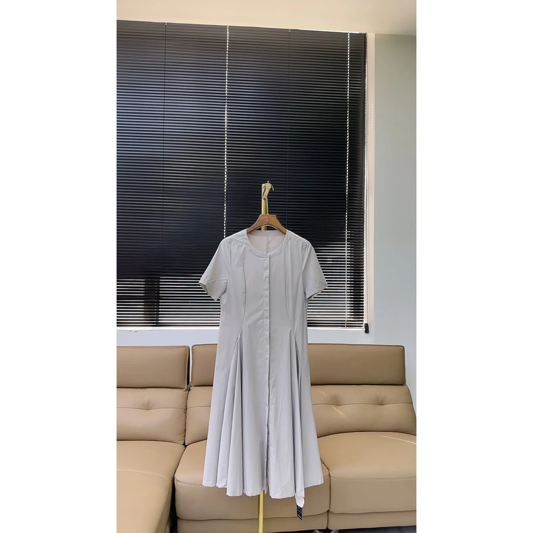 品牌原单高端轻奢夏琳娜连衣裙—灰色—2319
