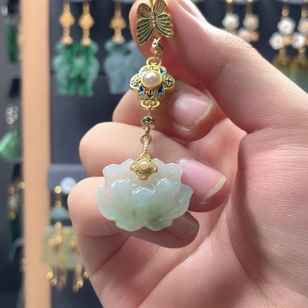 翡翠未镶嵌耳饰翡翠