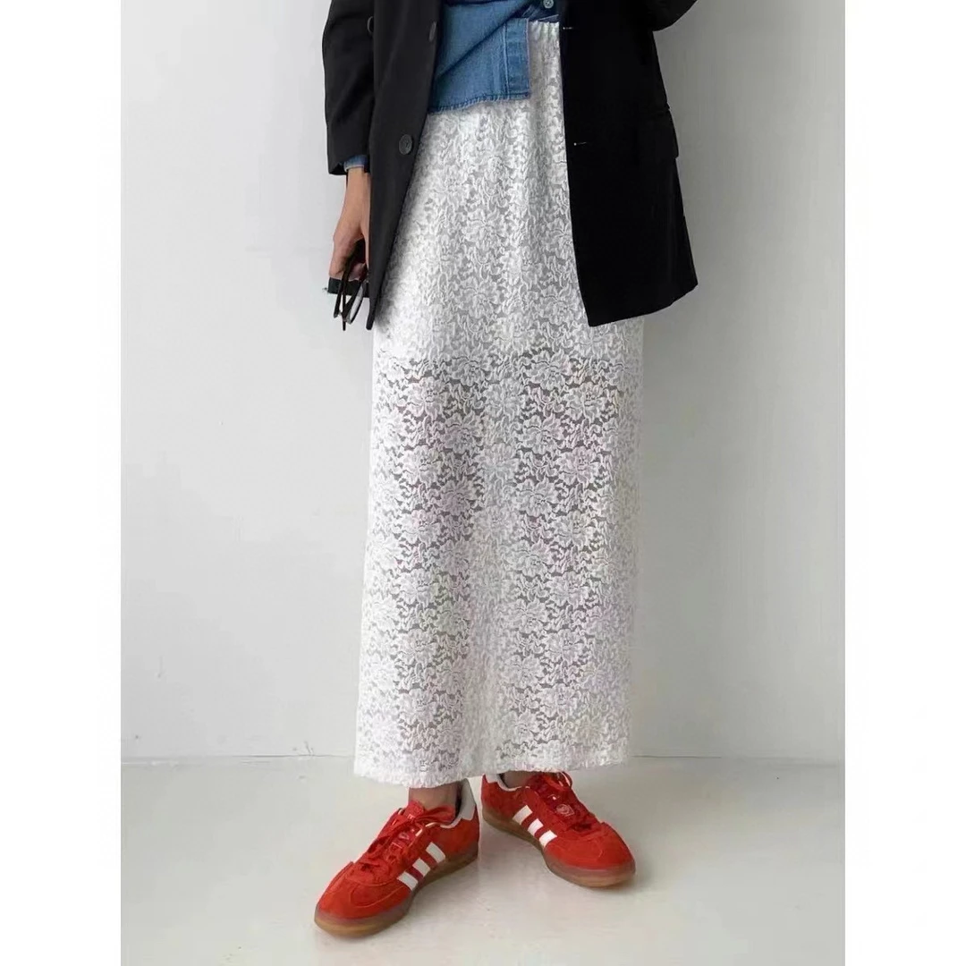 有货彩虹#06607夏季福利高品质蕾丝半身裙，裙长：87cm