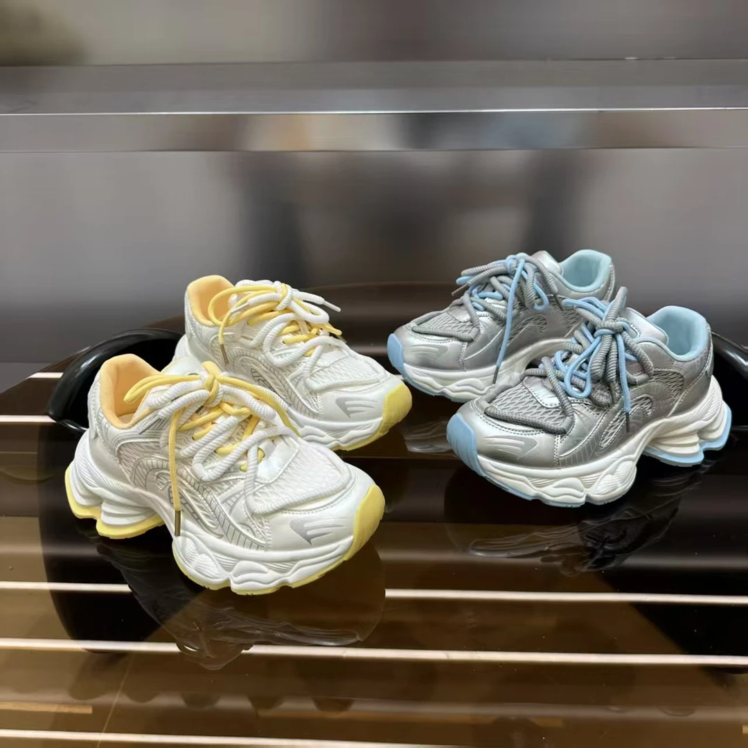 【新疆包邮】2025新款厚底老爹鞋女超火爆透网款小个子增高春夏季