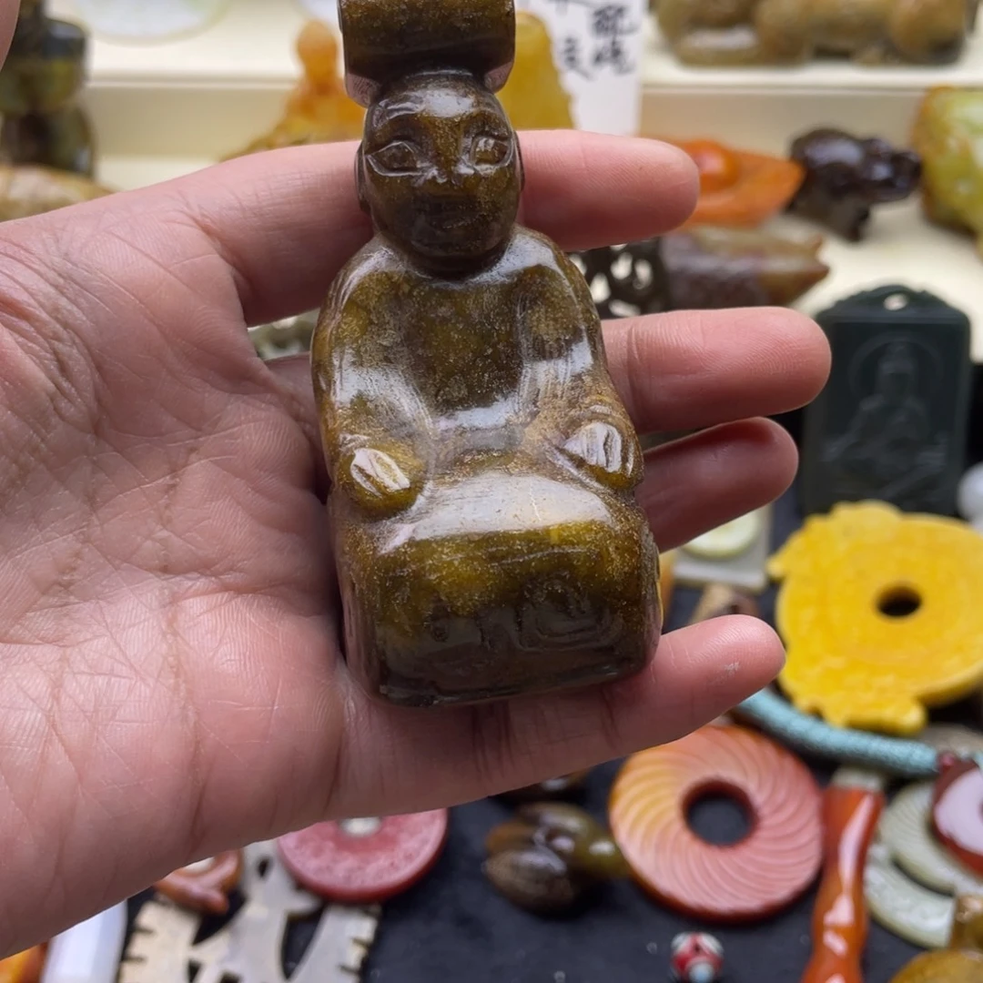 未镶嵌蛇纹石玉颈饰无孔