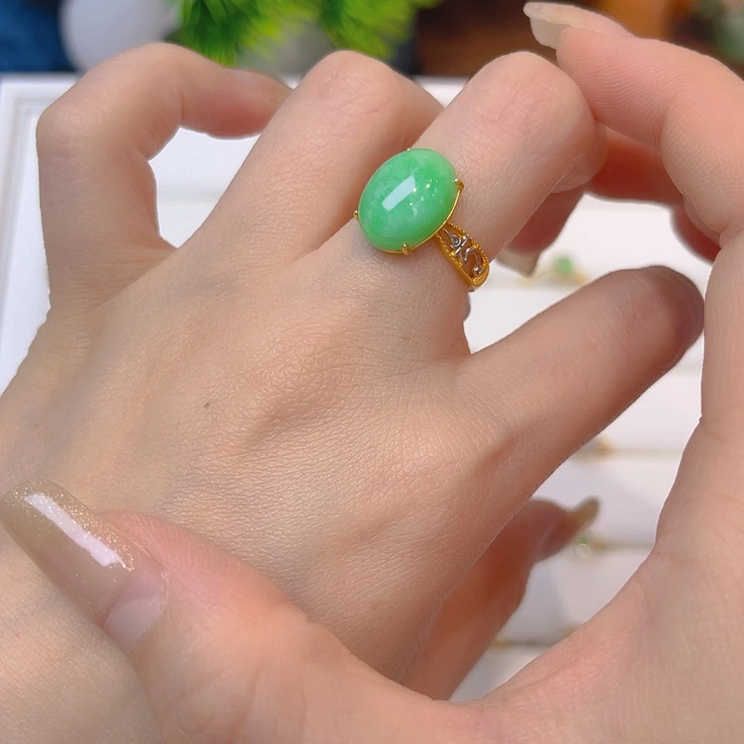 翡翠戒指银S925镶嵌我