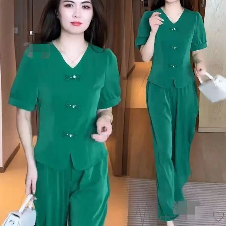 夏季新款新中式尤莱特穿搭气质显瘦洋气休闲时尚套装38