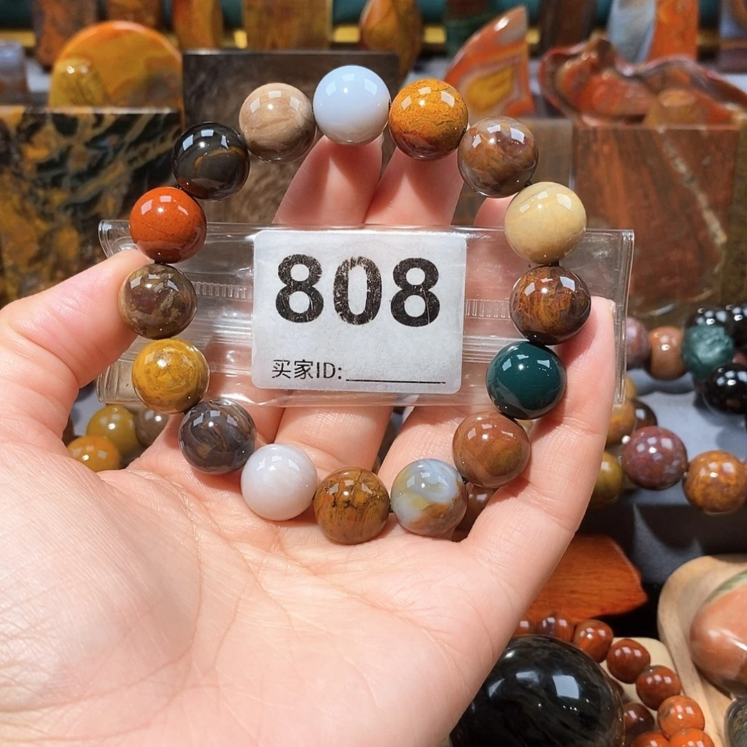 硅化玉天然北票硅化玉手串未镶嵌天然北票硅化玉手串