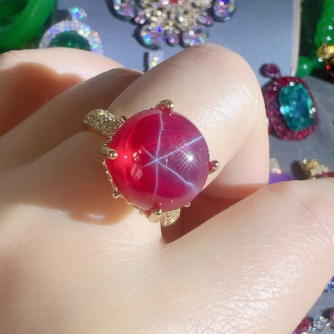花岗石钨合金红色蓝色吊坠