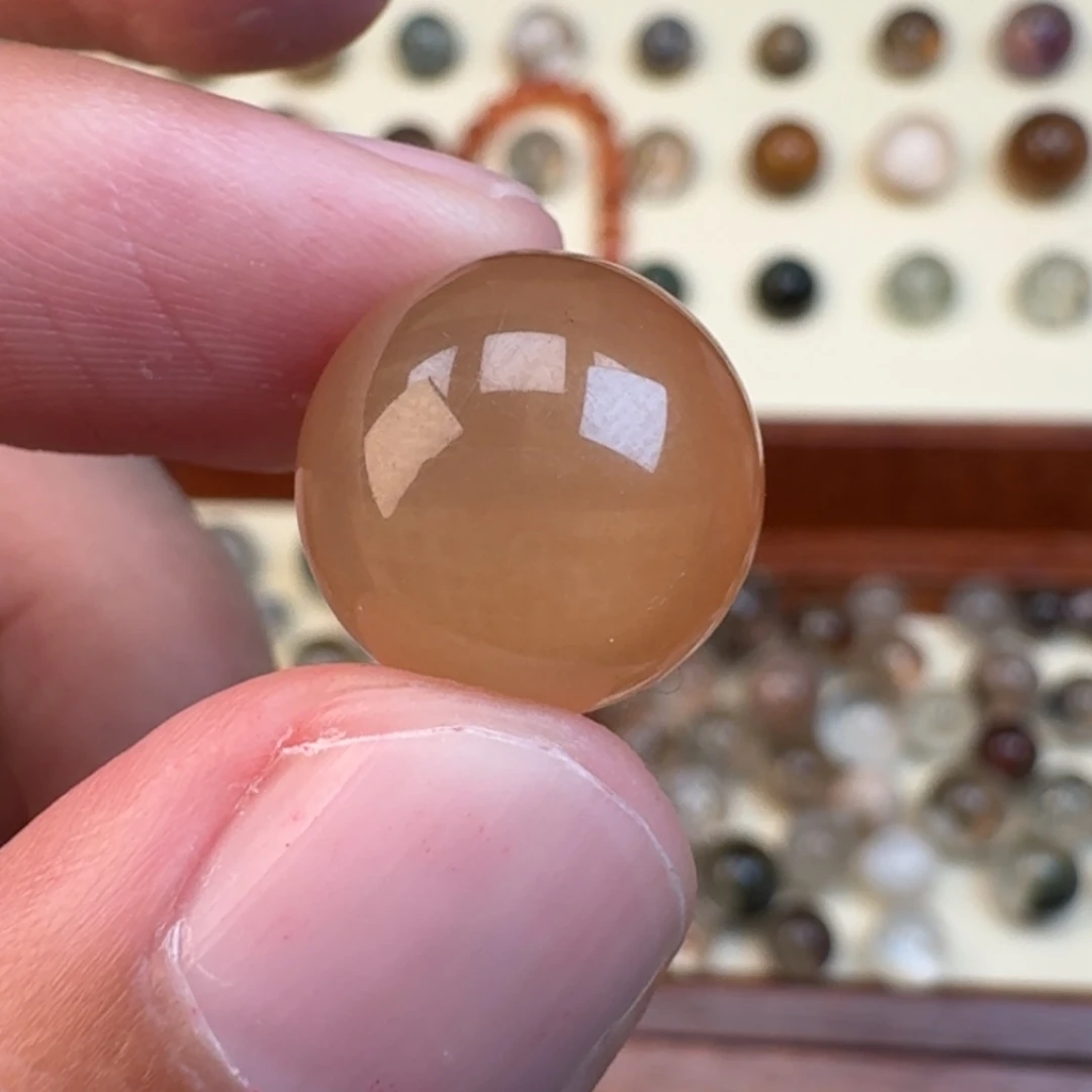 水晶未镶嵌珠宝半成品15.6mm橙兔毛