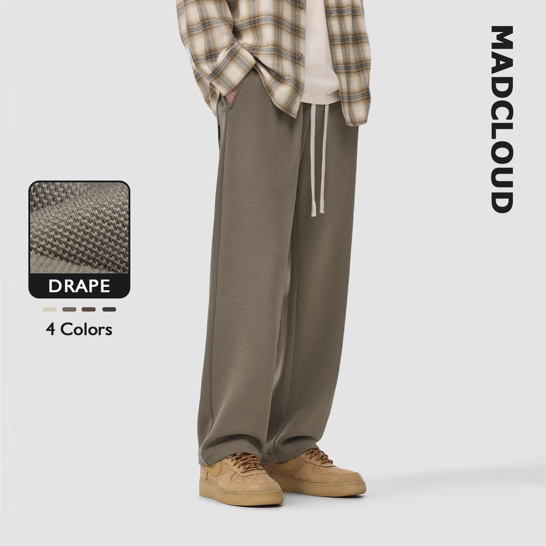 MAD官方 | 迈克罗德 美拉德【Oreo珠地空气层】抗皱垂感休闲裤男