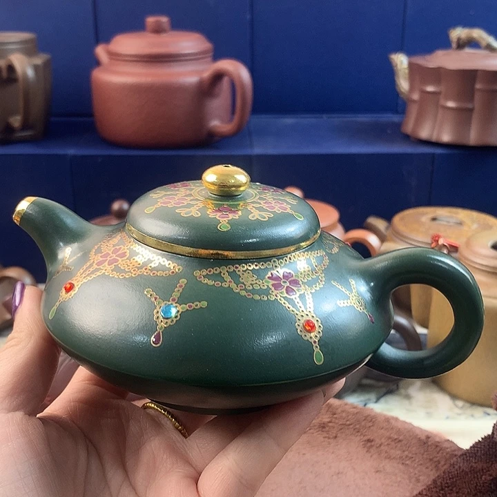 茶壶紫砂合欢绿泥