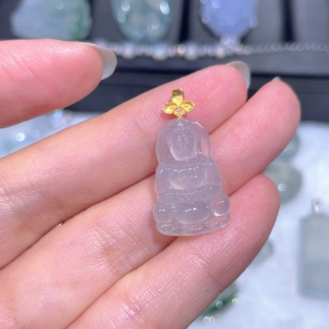 颈饰18K金镶嵌翡翠翡翠
