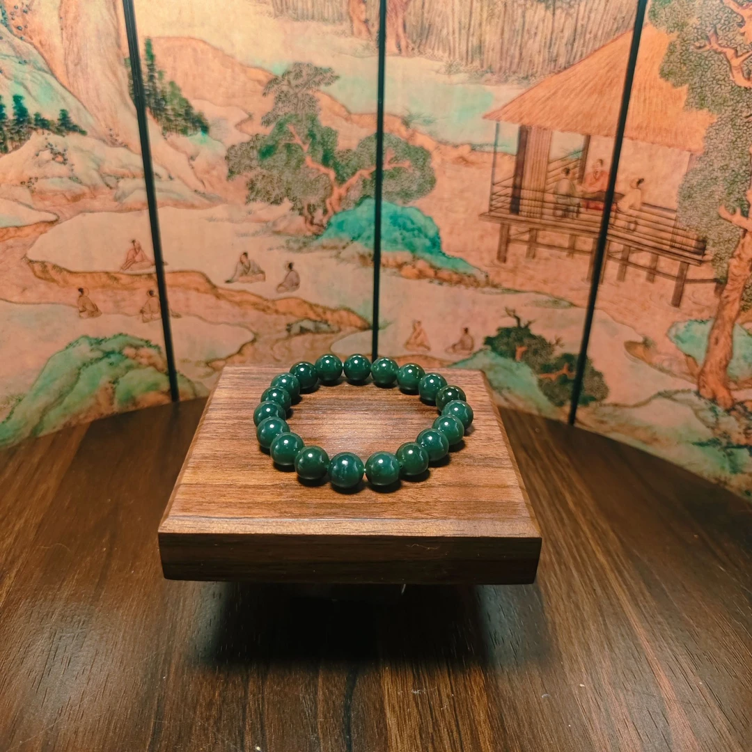 W和田玉且末圆珠手串0129