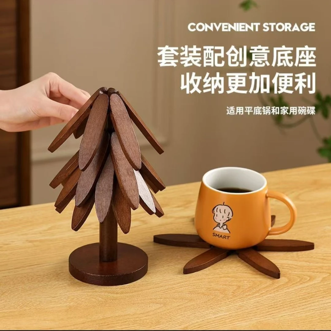 杯垫一棵树家用砂锅垫餐垫高级感锅垫桌垫实木耐高温防烫垫隔热垫
