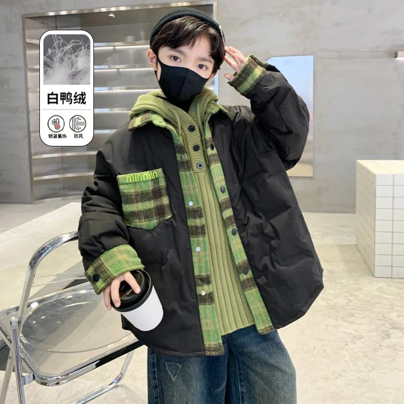 男童羽绒服秋冬款儿童冬装外套中大童轻薄款白鸭绒冬季洋气保暖潮