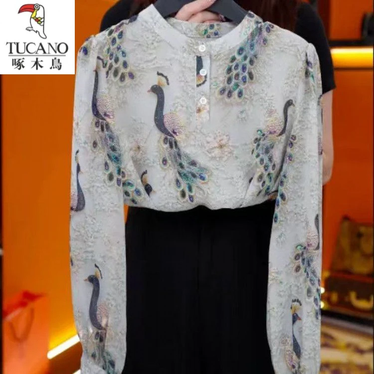 啄木鸟2025气质新款时尚洋气法式木耳边减龄打底小衫潮