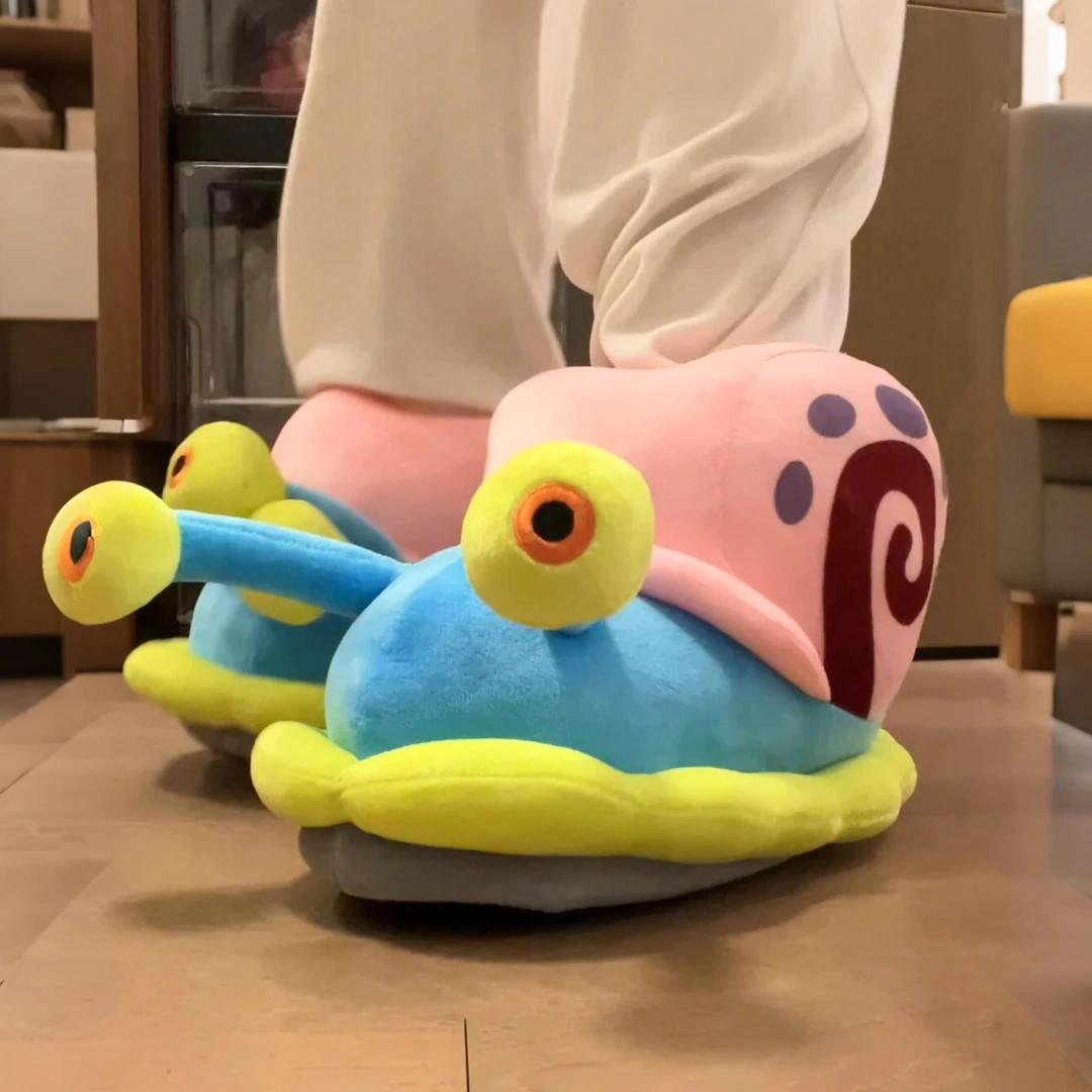 可爱小蜗棉拖鞋女款家居室内防滑冬季保暖加厚送男女朋友情侣拖鞋