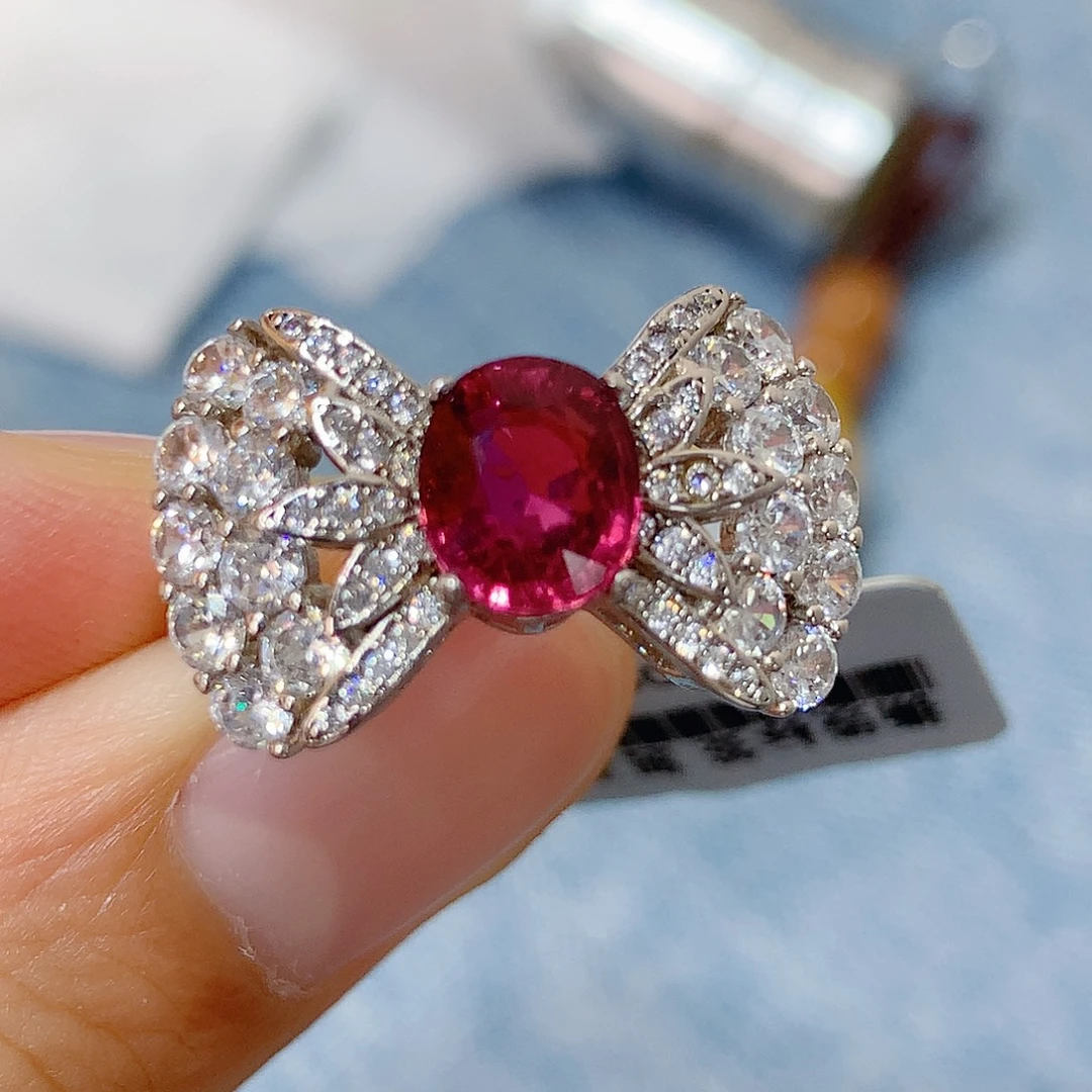 碧玺银S925镶嵌戒指戒指