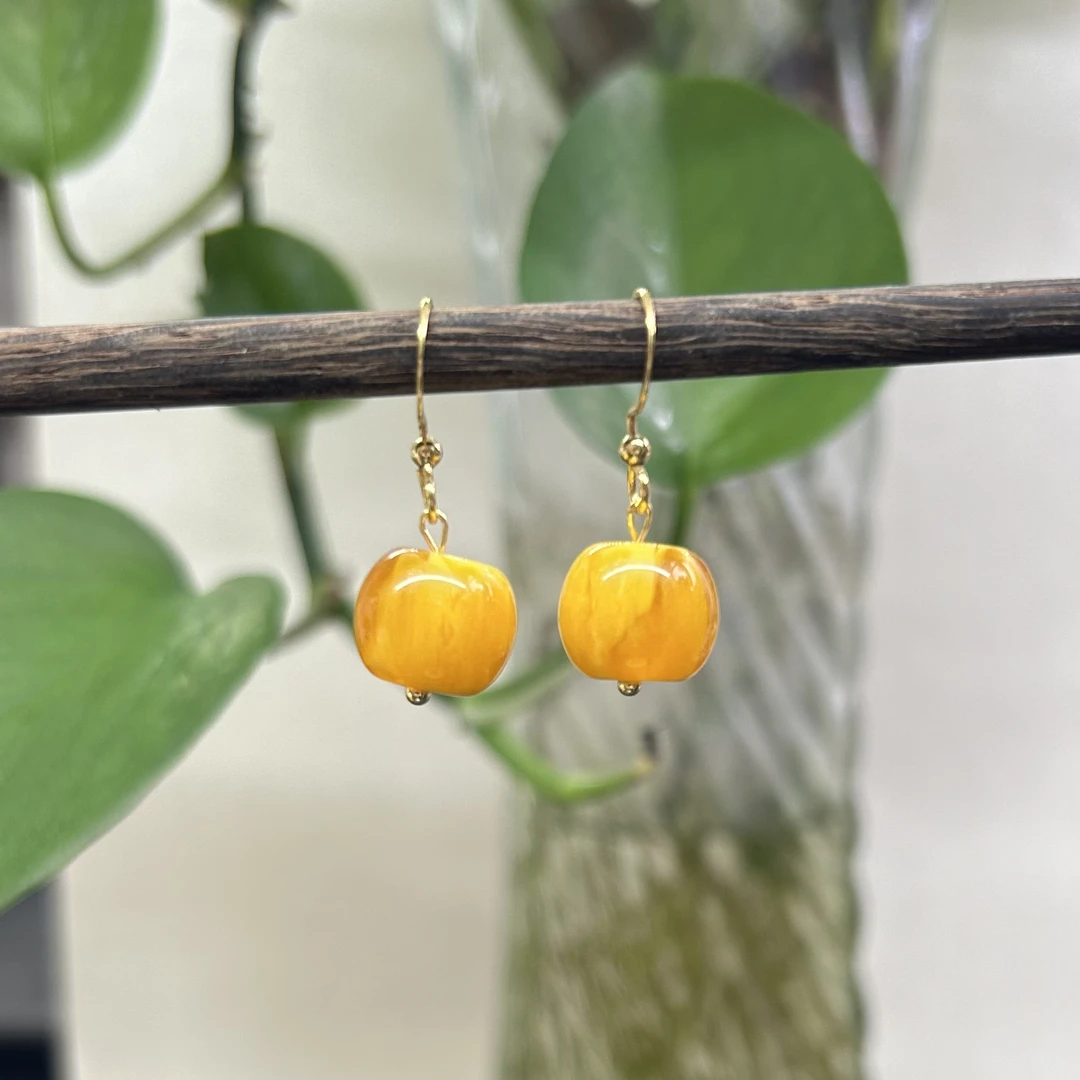 12M飘花蜡老型珠耳勾简约款E01