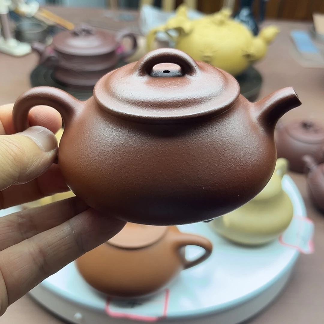 念***乡茶壶紫砂贤瓢，原矿朱泥