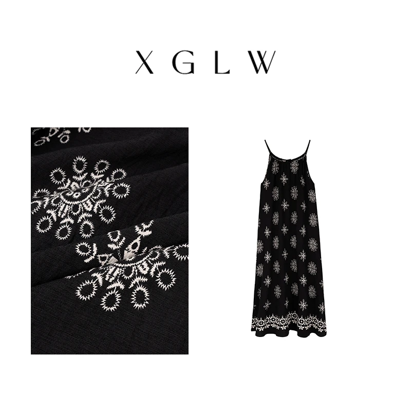 海湾记忆~胖MM大码夏季显瘦气质时尚黑色吊带裙G3Q0038