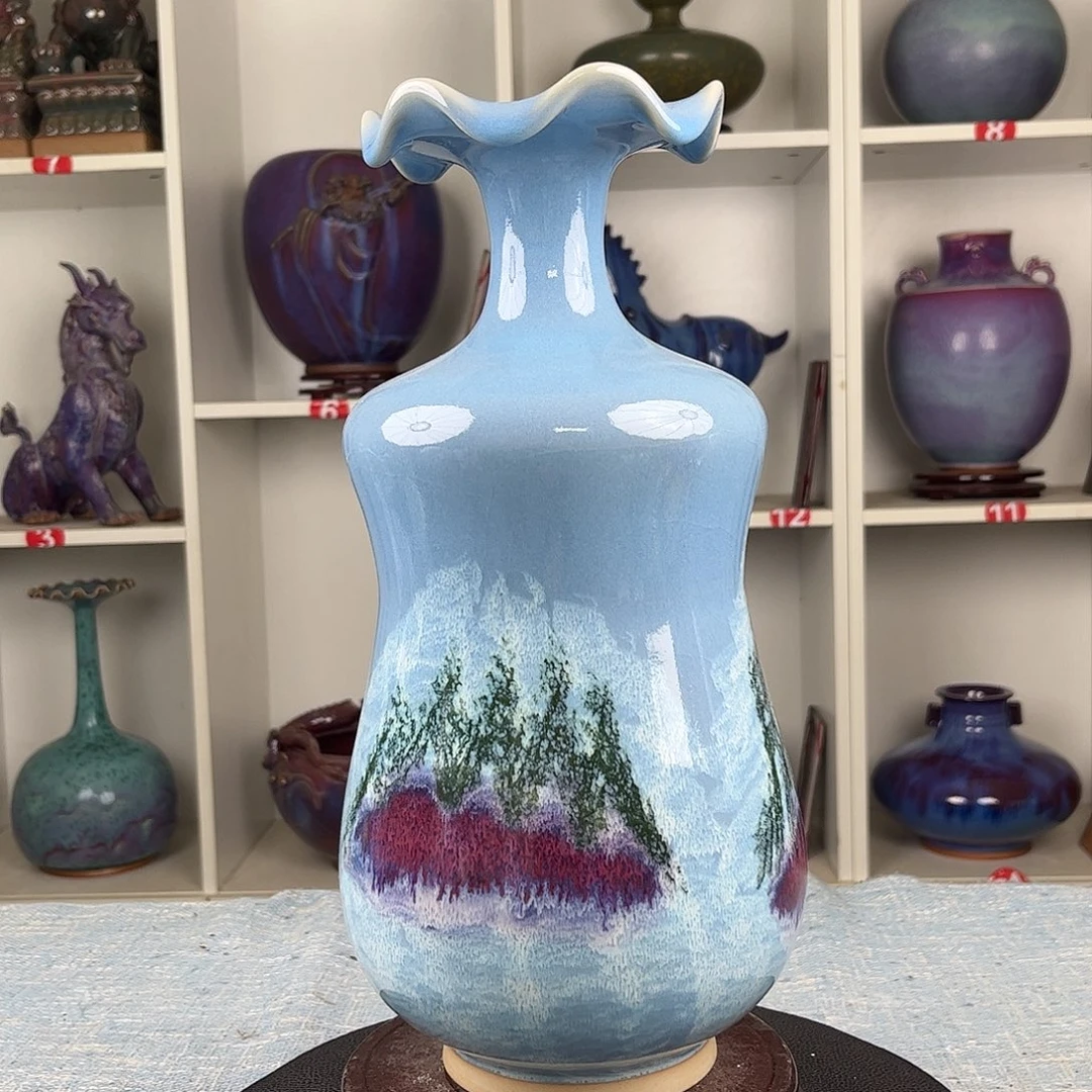 瓷片摆件……荷口瓶……无礼盒