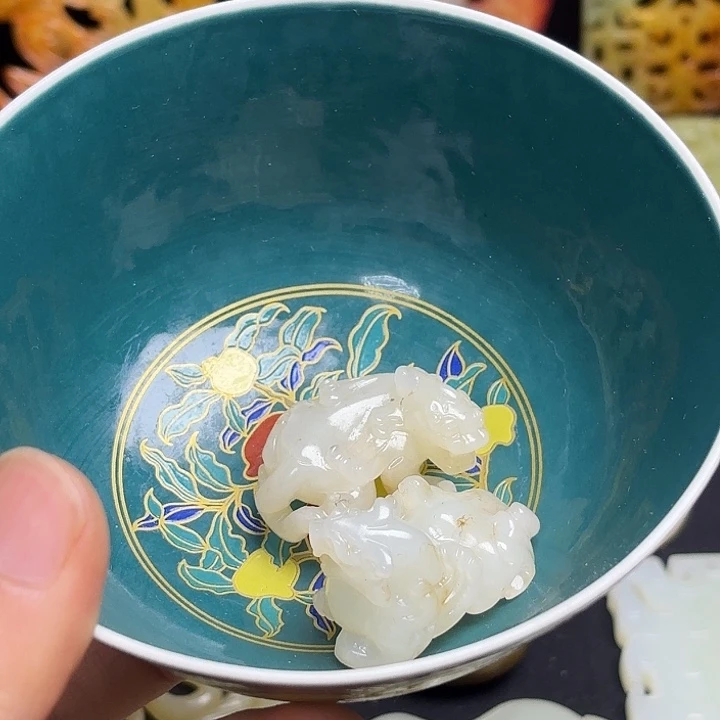 红***藏瓷片精美摆件挂件