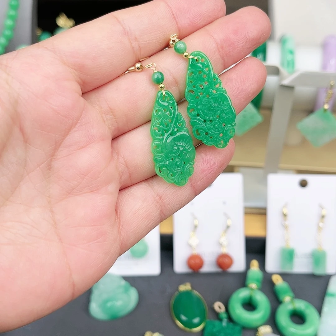 翡翠颈饰14K金镶嵌我