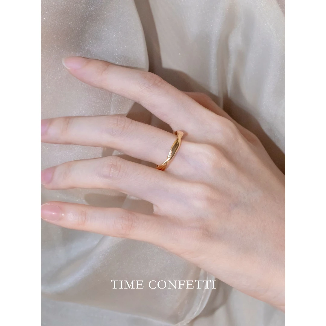 黄铜戒指 镀K金【孙二娘】气质百搭简约几何闭口戒TC 11367