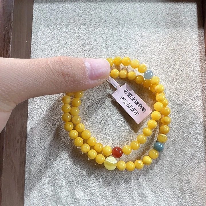 蜜蜡未镶嵌手串6mm蜜蜡手串